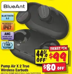JB Hi-Fi Pump Air X 2 True Wireless Earbuds offer