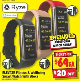 JB Hi-Fi ELEVATE Fitness & Wellbeing Smart Watch With Alexa offer