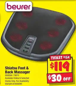 JB Hi-Fi Shiatsu Foot & Back Massager offer