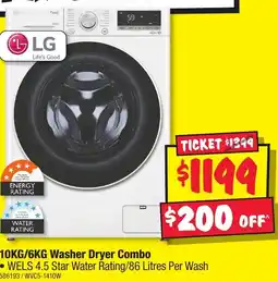 JB Hi-Fi 10KG/6KG Washer Dryer Combo offer
