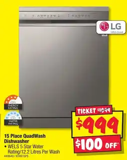 JB Hi-Fi 15 Place QuadWash Dishwasher offer