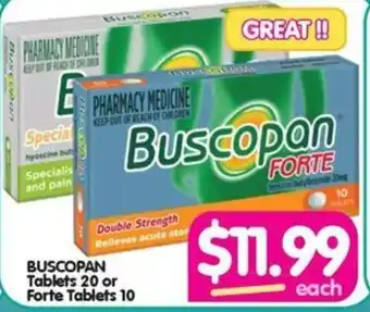 Your Discount Chemist BUSCOPAN Tablets 20 or Forte Tablets 10 offer