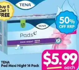 Your Discount Chemist TENA Pad Maxi Night 14 Pack offer