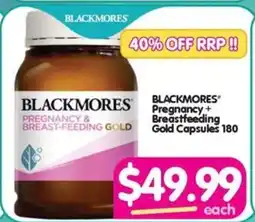 Your Discount Chemist BLACKMORES Pregnancy + Breastfeeding Gold Capsules 180 offer