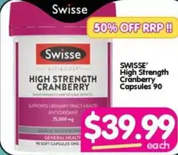 Your Discount Chemist SWISSE High Strength Cranberry Capsules 90 offer