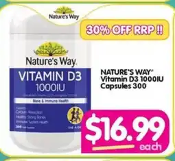Your Discount Chemist NATURE'S WAY Vitamin D3 1000IU Capsules 300 offer