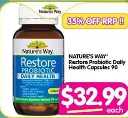 Your Discount Chemist Restore Probiotic Daily Health Capsules 90 offer