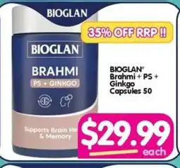 Your Discount Chemist BIOGLAN Brahmi + PS+ Ginkgo Capsules 50 offer