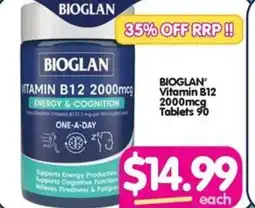 Your Discount Chemist BIOGLAN Vitamin B12 2000mcg Tablets 90 offer