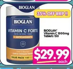 Your Discount Chemist BIOGLAN Vitamin C 1000mg Tablets 150 offer