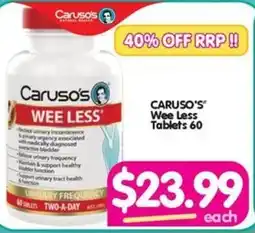 Your Discount Chemist CARUSO'S Wee Less Tablets 60 offer