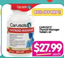 Your Discount Chemist CARUSO'S Thyroid Manager Tablets 60 offer