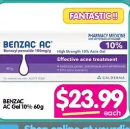 Your Discount Chemist BENZAC AC Gel 10% 60g offer