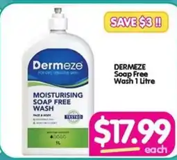 DERMEZE Soap Free Wash 1 Litre