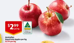 ALDI Australian Royal Gala Apples per kg offer