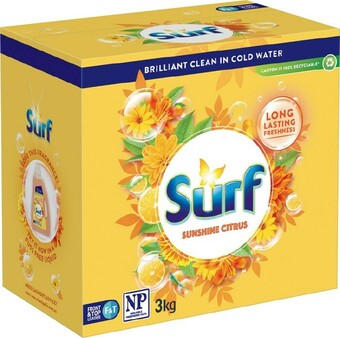 IGA Surf Laundry Powder 3kg Selected Varieties offer