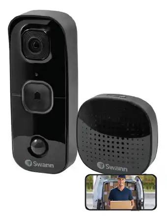 Jaycar Electronics Swann 1080p smart wi-fi doorbell + chime offer