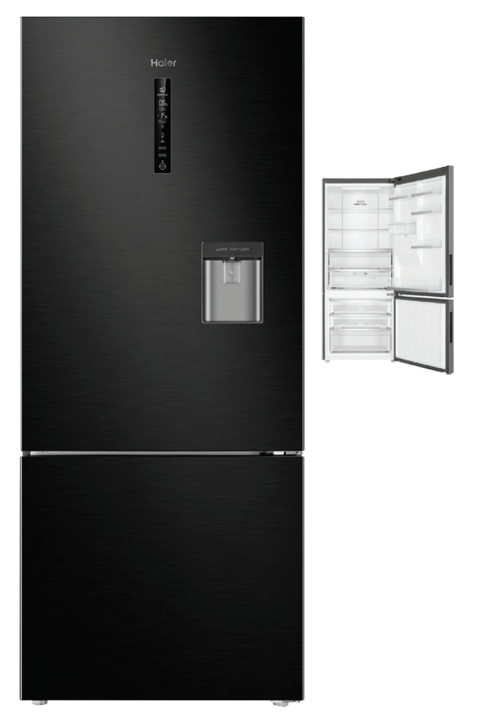 Haier 417l bottom mount fridge black offer at BiRite