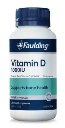Faulding remedies vitamin d 1000iu 200 capsules