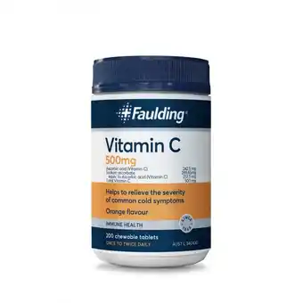 Pharmacy Direct Faulding remedies vitamin c chewable 200 tablets offer