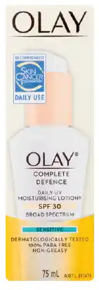 Olay complete defence spf 30+ moisturising lotion sensitive 75ml