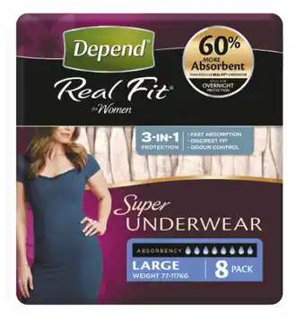 Depend super underwear - large