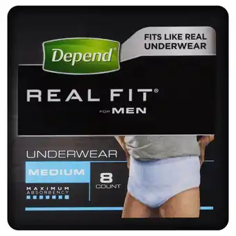 Depend real fit for men underwear 8 pack - medium