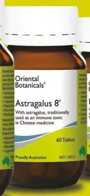 Oriental botanicals astragalus 8 60 tablets