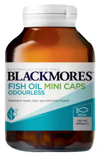 Blackmores fish oil mini caps odourless 200 capsules