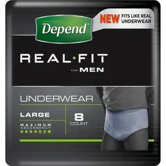 Depend real fit for men underwear large 8 pack range