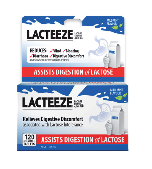 Lacteeze lactase enzymes 120 tablets offer at Chempro