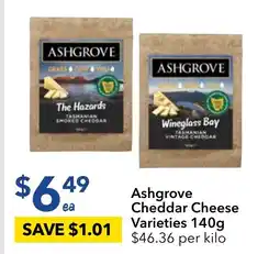 Ritchies ASHGROVE Cheddar Cheese Varieties offer
