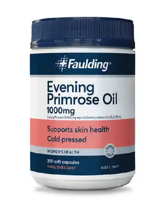 Faulding evening primrose oil 1000mg 200 soft capsules