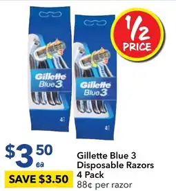 Ritchies Gillette Blue 3 Disposable Razors offer