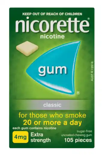 Chempro Nicorette gum classic 4mg 105 offer