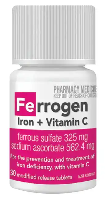 Ferrogen iron + vitamin c mr tablets 30