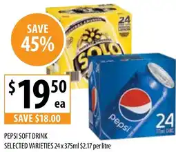 Supabarn PEPSI SOFT DRINK 24 x 375ml offer