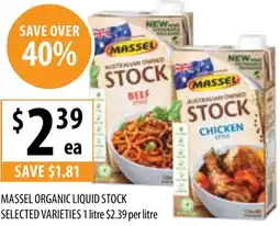 Supabarn MASSEL ORGANIC LIQUID STOCK 1 litre offer