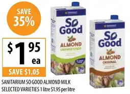 Supabarn SANITARIUM SO GOOD ALMOND MILK 1 litre offer