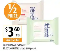 Supabarn JOHNSON'S FACE CARE WIPES offer