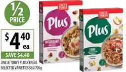 Supabarn UNCLE TOBYS PLUS CEREAL 565/705g offer