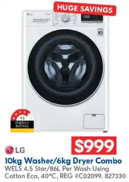 10kg Washer/6kg Dryer Combo