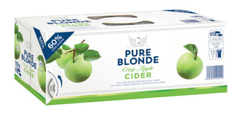 Liquorland Pure blonde cider can 375ml (10 pack) offer