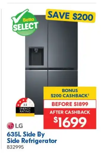 Betta 635L Side By Side Refrigerator offer