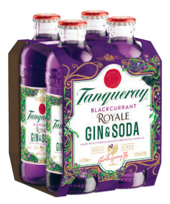 Tanqueray blackcurrant and soda bottle 275ml