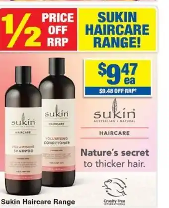 My Chemist SUKIN HAIRCARE RANGE! offer