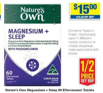 My Chemist Nature's Own Magnesium Sleep 60 Effervescent Tablets offer