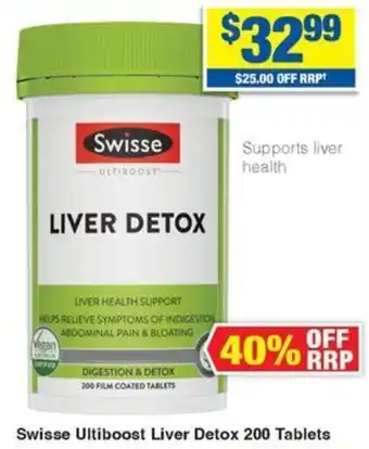 My Chemist Swisse Ultiboost Liver Detox 200 Tablets offer