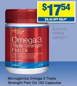 My Chemist Microgenics Omega 3 Triple Strength Fish Oil 150 Capsules offer