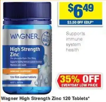 My Chemist Wagner High Strength Zinc 120 Tablets* offer